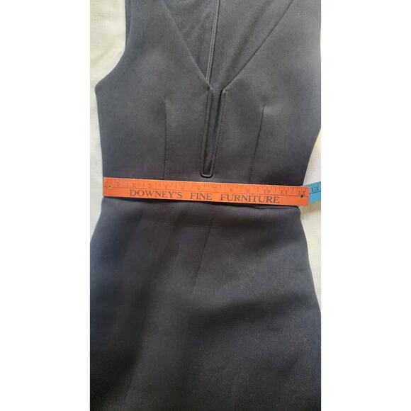 Bebe Black Neoprene Deep Vee V-neck maxi Mermaid Formal evening gown Dress XS - Picture 9 of 16